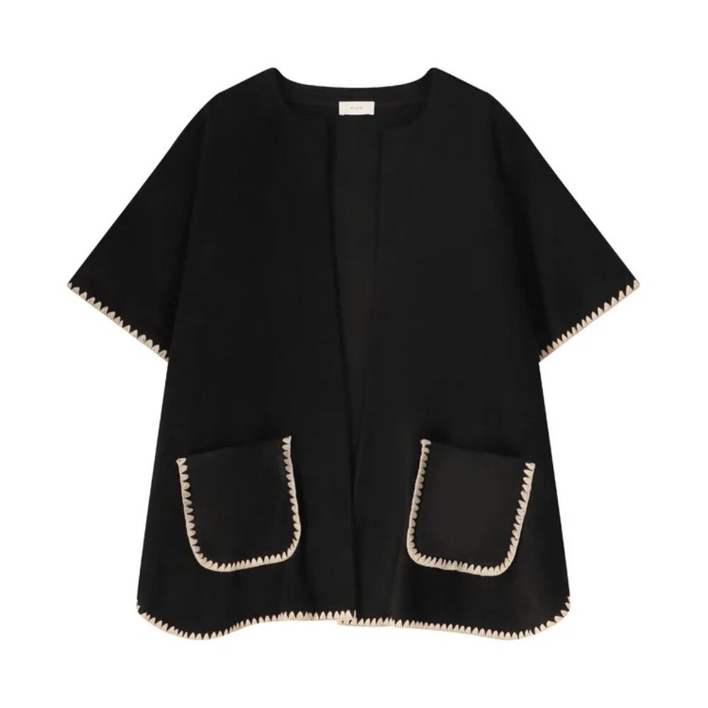 Pluto Caelin Dames Poncho Black/Beige